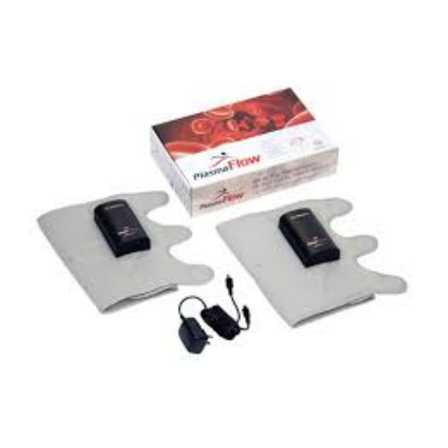 a device with two sleeves for leg compression