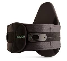 A back brace with a larger section at the back