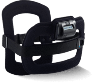 Spoinal stim a black plastic cage with panel on the front