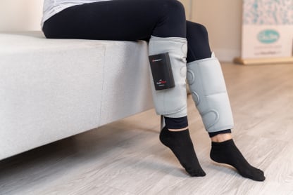 Legs with a medical device on them